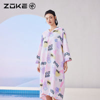 洲克成人浴袍开衫吸水速干斗篷zoke女士防晒浴巾温泉度假防风保暖
