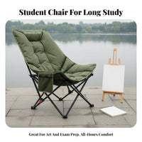 Foldable Portable Moon Chair Long-Lasting Lightweight Sketch Stool Quick Setup Collapsible Artist Chair Reinforced Steel Frame for Art Students, Travelers, Sketching, Outdoors, Travel, Picnic