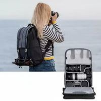 Photographer Backpack Removable Dividers Photography Backpack Breathable Back Panel for Travel, Outdoor