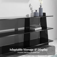 Multi-Tier Floor Shelf No-Drill Assembly Multi-Tier Shelving Unit Modern Minimalist Aesthetic Transparent Look for Bathroom