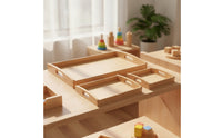 3 Pieces Montessori Tray with Handles Solid Wooden Tray with Handles