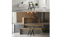 Folding Bar Chair Comfortable Stool with Backrest Portable for Kitchen