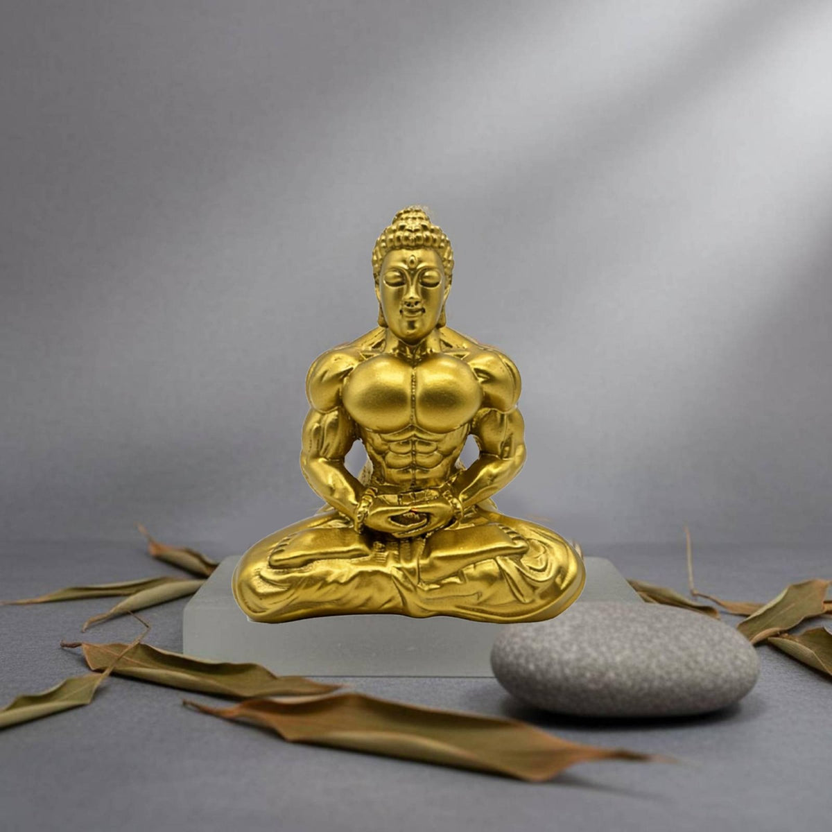 Meditative Muscle Buddha Decoration Creative Design Muscular Buddha Statue Resin Desktop Decoration Hand-Polished Feng Shui