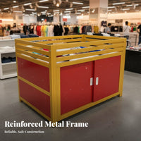 High Load Capacity Sales Marketing Cart Easy Assembly Display Counter with Storage Heavy Duty Display Table for Retailers, Shop Owners, Vendors, Clothing Shop S, Supermarkets, Street Markets, Trade Exhibition S