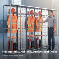 Double-Sided Fire Suit Stand Electric Firefighter Gear Rack Heavy Duty Rotating Turnout Gear Locker for Firefighters, Emergency Responders