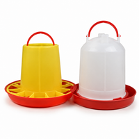Poultry Feeder 5L, Set of 2, Round & Leak-Proof, 10cm High, for Chicken Coop and Ornamental Poultry