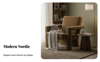 Curved spine Armchair Nordic design Single Sofa Modern Minimalist Light Luxury for Homeowners, Readers, Reception Area, Bedroom