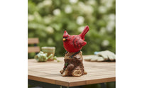 Songbird Bird Ornament Decorative Piece Resistant Tree-Stump Bird Ornament Textured for Indoor Display