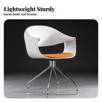 Molded Shell Rolling Chair Ergonomic Swivel Seat Easy Assembly for Designers