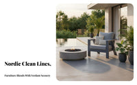 Modern and design Minimalist Deep-Seat Sofa and Chair Set Nordic Inspired Outdoor Furniture Weather-Resistant Garden Furnishing Thick paddings for hosts, homeowners, Families, Backyard, Balcony, Porch, waterside