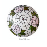 flower Stained Glass Lamp Never flower Ceiling Lamp Easy to Clean Home Lighting for Bedroom, Balcony