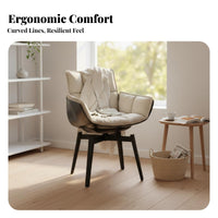 Curved Supportrest Pedestal Chair Modern-Designd Dining Seat Rotating Function Thickly Padded Pad for Design Aficionados