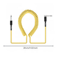 Noise Reduction Coiled Guitar Cable 3 M Length Bass Guitar Cable Coiled Design Music Accessory Stable Transmission for Musicians, Practice, Rehearsal, Live Performance