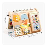 LED Busy Board Natural Wood Fourunified Sensory Board Safe Rounded Edges