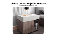 Nightstand with Drawers space-saving Size Single-Drawer End Table for Small Spaces