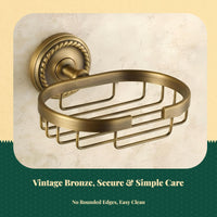 Brass Antique Bathroom Hardware Set, European Wall-Mount Kit