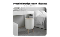 Desktop Trash Can Modern Design Mini Wastebasket with Lid Compact Small Push-Button Trash Bin for Homeowners, Students, Living Room, Restroom, Bedroom
