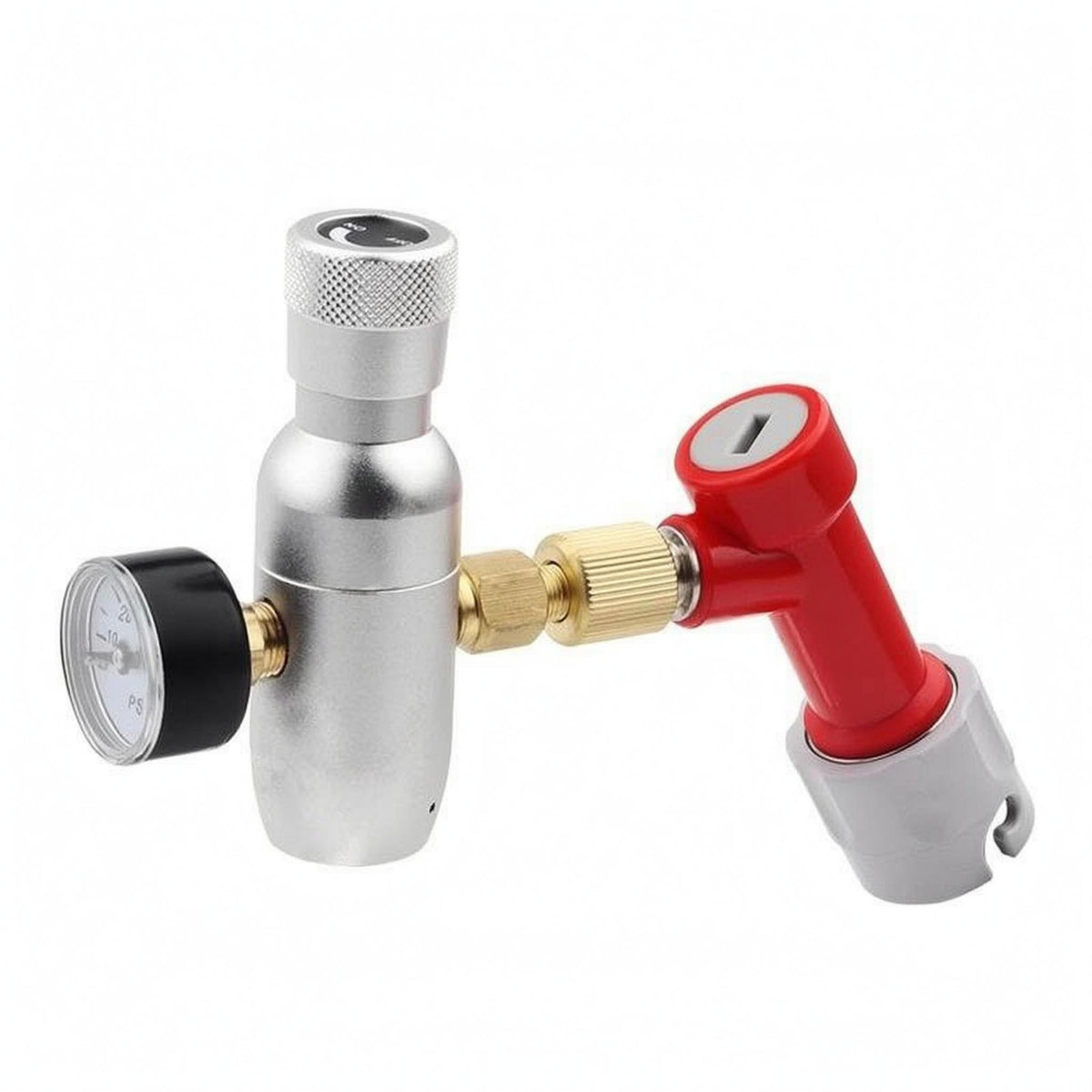 Compact CO2 Pressure Regulator Silver Metal Locking-Pin CO2 Regulator Black Gauge