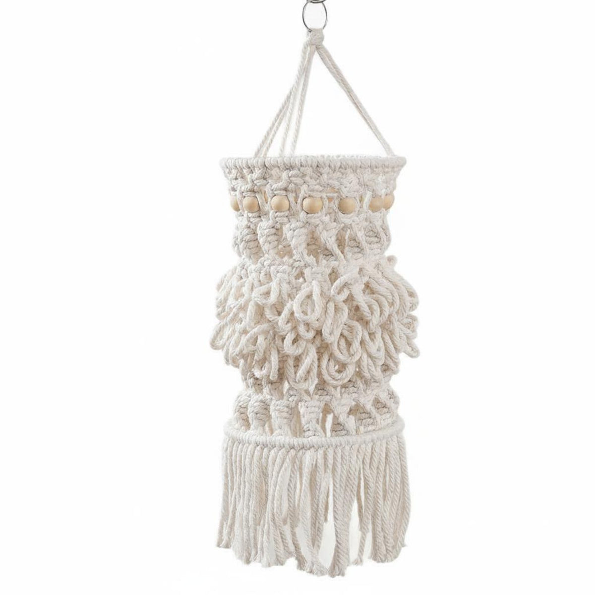 Nordic Inspired Macrame Lamp Shade Handmade Macrame Lampshade Handwoven Bohemian Hanging Lamp Shade Decorative Accent for Bedroom, Cafe