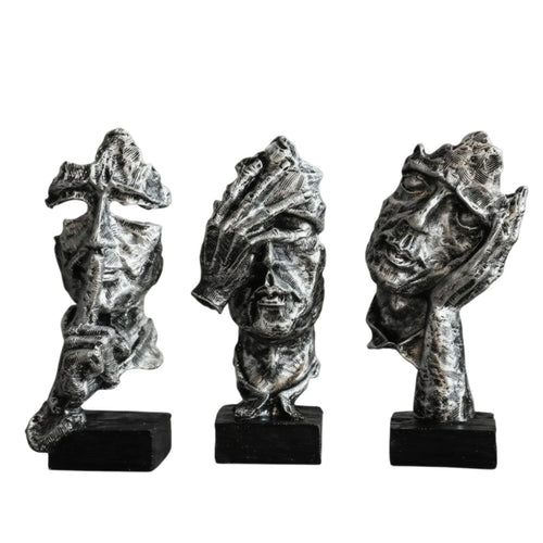 3 Pieces Tabletop Ornaments Sculptural Sculpture Creative for Living Room