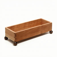 Wooden Tray with Feet Rectangular Wood Storage Tray Minimalist Tabletop Organizer for Entryway