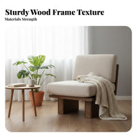 Upholstered Couch with Wooden Frame Nordic design Modern Accent Sofa Japanese Aesthetic snug for Guesthouse Owners, Lounge Area