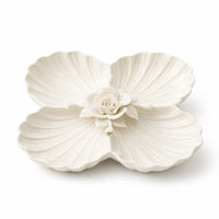 Ceramic Fruit Bowl, 10-inch Floral Shallow Dish
