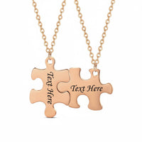 2 Pieces Puzzle Piece Necklace Engraved Puzzle Piece Pendant Necklace Romantic Design Fashion Accessory for Friends, Couples