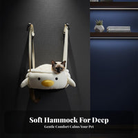 Easy to Hang Hanging Cat Sling Comfortable Round Cat Swing Bed Warm & Cozy Pet Furniture Space Saving for In a Enclosure, Indoors, Living Room, Bedroom