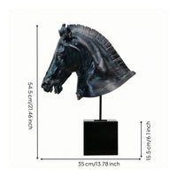 Horse Head Sculpture Antique-Inspired Horse Head Statue Retro for Living Room