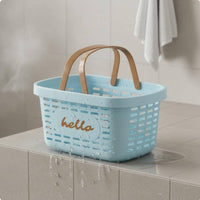 Portable Shower Tote Multipurpose Draining Bath Basket Wide Opening Shower Basket for Dormitory, Washroom