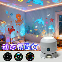 New Snowflake Projection Lamp, Christmas Pattern Dynamic Rotating Projector for Outdoor Decoration and Stage