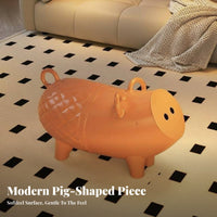 Cartoon Pig Side Table Heavy Duty 60kg Load Pig Shaped Storage Ottoman