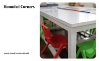 Kindergarten Training Table Double Person Long Table Steel Frame Rectangular Student Desk for Students, Preschoolers, Classroom, Daycare, Home