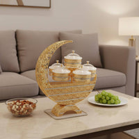 5 Compartment Snack Tray Decorative Centerpiece Curved Silhouette Snack Tray Multifunctional Tableware for Tea Desk
