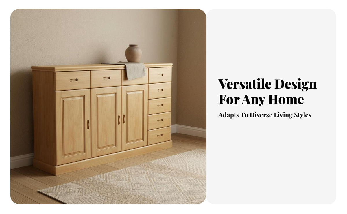 Versatile Design Multi-Drawer Storage Chest Long-Lasting Construction Bedroom Drawer Cabinet Recessed Handles Wooden Storage Cabinet Spacious Tabletop for Families, Apartment Dwellers, Homeowners