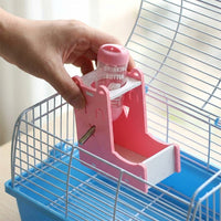 Adjustable Water Bottle Stand and Hamster Water Bottle with Stand, Wood Composite Hamster Water Bottle Holder with Food Bowl, 13cm x 7cm x 13cm