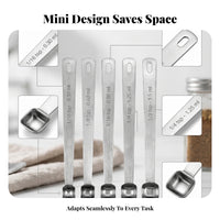 5 Pieces Flat Handle Mini Measuring Spoons Hanging Hole Square Bowl Measuring Spoons Baking Use