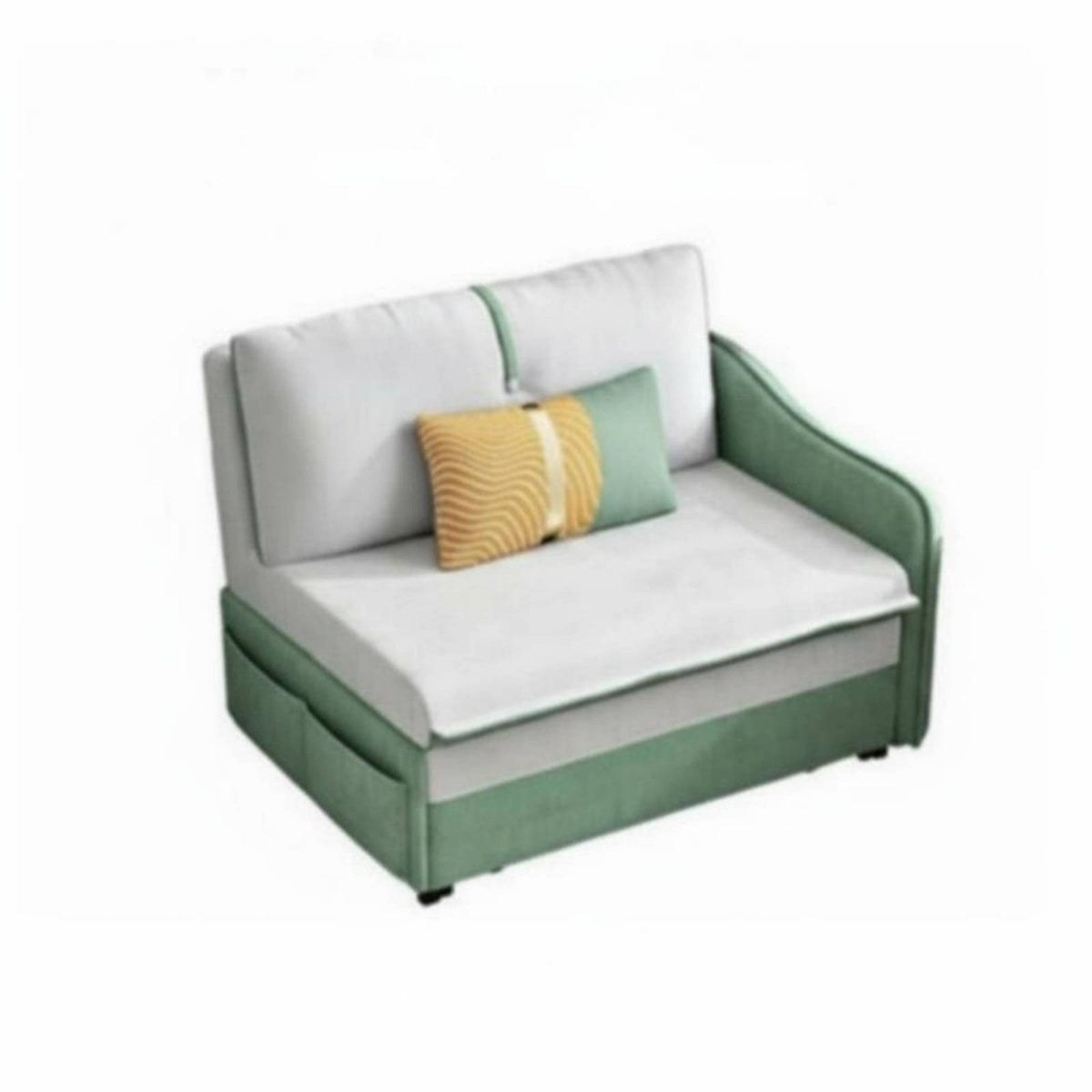 Toddler Fold-Extendable Lounger Single Armrest Transformable Extendable Lounger Foldable Design Soft Foam Construction