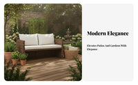 Waterresistant Woven Two-Seater Sofa sun-resistant exteriordoor Furniture UV-Resistant Garden Loveseat All-Weather for two people, Homeowners, Apartment Dwellers