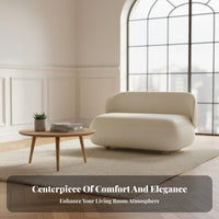 French design fluffyShaped Settee space-saving Size Loveseat Sofa Plush Cushions Small Couch Deep Seat for Apartment Dwellers, Young Adults, Bfromique Owners, Bedroom, Lounge Area, Office