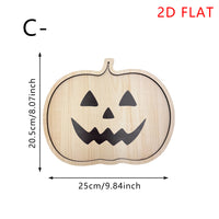 Halloween Wooden Carved Tray for Home Decor and Storage