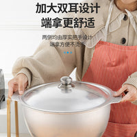 老式铝锅炖锅铝制家用铝汤锅煮锅煮肉煲汤锅抓饭锅新疆手抓饭铝锅