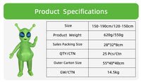 Inflatable Alien Costume for Halloween Party, Waterproof, Wear-Resistant, Quick Inflate, Storable