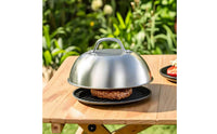 BBQ Dome Cover Stainless Steel Griddle Cover with Handle Brushed Grill Lid for Backyard Cooks, Outdoor Cooking