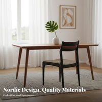 Upholstered Wood Side Chair Nordic design Padded Seat Chair with Curved Backrest Easy Assembly adaptable for Dining Room
