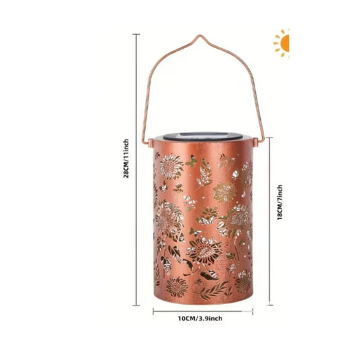 Colorful Floral Solar Lantern Waterproof Solar Hanging Lantern for Courtyard