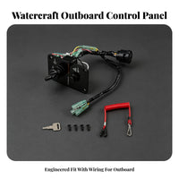 Safety Lanyard Outboard Ignition Key Panel Rectangular Mounting Plate Outboard Ignition Panel 10-Pin Connector Black