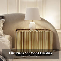 2-Drawer End Table Light Luxury Design Bedside Cabinet Designer Inspired Sturdy Construction for Interior Designers, Office
