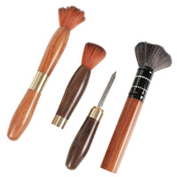 Kung Fu Tea Set Accessory Tea Brush, Ebony Wood and Bakelite Brush with Engraved LOGO, Teapot Brush, Tea Tray Brush